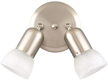 Canarm ICW9251 Track Lighting Fixture, 2-Lamp, Alabaster Glass, Brushed Pewter