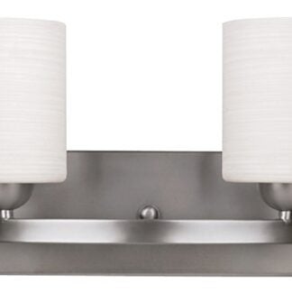 Canarm IVL370A02BPT Vanity Light, 100 W, 2-Lamp, A19 Lamp, Steel Fixture, Brushed Pewter Fixture