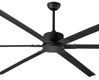 Canarm FANBOS CP96BK Ceiling Fan and Remote, 6-Blade, Black Housing, Black Blade, 96 in Sweep, Aluminum Blade