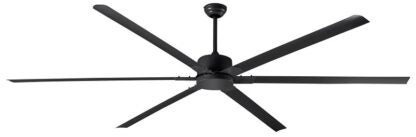 Canarm FANBOS CP96BK Ceiling Fan and Remote, 6-Blade, Black Housing, Black Blade, 96 in Sweep, Aluminum Blade