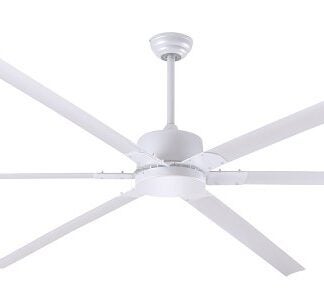 Canarm FANBOS CP96WH Ceiling Fan and Remote, 6-Blade, White Housing, White Blade, 96 in Sweep, Aluminum Blade