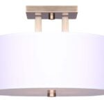 Canarm RIVER ISF578A03GD Semi-Flush Mount Light, 120 V, 180 W, 3-Lamp, Type A Lamp, Steel Fixture, Gold Fixture