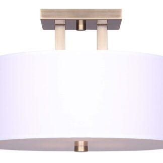 Canarm RIVER ISF578A03GD Semi-Flush Mount Light, 120 V, 180 W, 3-Lamp, Type A Lamp, Steel Fixture, Gold Fixture