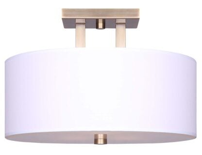 Canarm RIVER ISF578A03GD Semi-Flush Mount Light, 120 V, 180 W, 3-Lamp, Type A Lamp, Steel Fixture, Gold Fixture