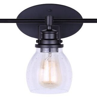 Canarm Carson Series IVL705A03BK Vanity Light, 300 W, 3-Lamp, Incandescent Lamp, Metal Fixture, Black Fixture