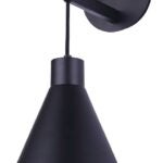 Canarm BYCK IWF1020A01BK Wall Light, 120 V, 60 W, 1-Lamp, Type A Lamp, Metal Fixture, Black Fixture