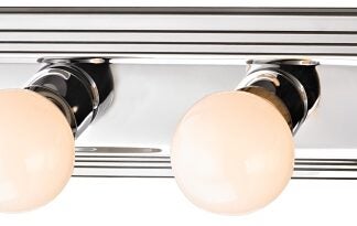 Boston Harbor 046044-CHROME Vanity Bar Fixture, 100 W, 4-Lamp, G Lamp, Steel Fixture, Polished Chrome Fixture