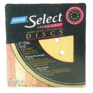 Norton Hook & Sand 076607 Series 02208 Sanding Disc, 5 in Dia, Coated, 120 Grit, Medium, Aluminum Oxide Abrasive