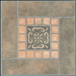 ProSource CL3267 Vinyl Floor Tile, 12 in L Tile, 12 in W Tile, Square Edge, Slate Inlay