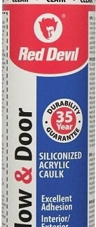 Red Devil 0115CA Siliconized Acrylic Caulk, Clear, 10.1 oz Cartridge