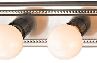 Boston Harbor 918-4-BN Vanity Bar Fixture, 100 W, 4-Lamp, G Lamp, Steel Fixture, Brushed Nickel Fixture