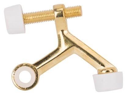 ProSource H20-B020-PS Light-Duty Hinge Pin Door Stop, 2-1/4 in Projection, Die-Cast Zinc & Plastic, Brass