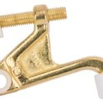 ProSource H20-B030-PS Heavy-Duty Hinge Pin Door Stop, 2-3/4 in Projection, Die-Cast Zinc & Plastic, Polished Brass