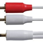 RCA CAH745Z Audio Cable, RCA Male, Mini-Phone Male, White Sheath