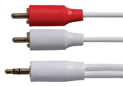 RCA CAH745Z Audio Cable, RCA Male, Mini-Phone Male, White Sheath