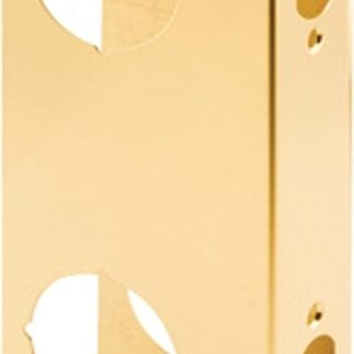 Prime-Line U 9537 Lock and Door Reinforcer, 2-3/8 in Backset, 1-3/4 in Thick Door, Brass, Brass, 10-7/8 in H, 3-7/8 in W