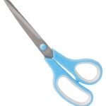 Vulcan JL-SR-09 Scissor, 8-1/2 in OAL, 4-1/2 in L Cut, Stainless Steel Blade, Comfort-Grip Handle, Blue/Gray Handle