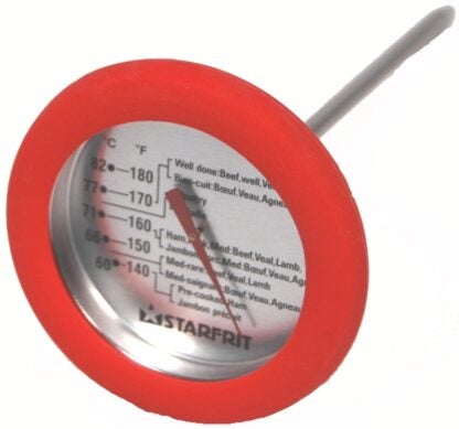 Starfrit 093800 003 0000 Meat Thermometer, 135 to 185 deg F, Red