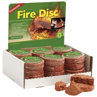 COGHLAN'S 1424 Fire Disc, 30 min Total Burning, Composition Paraffin, Cedar Sawdust, Solid, Reddish Brown Sells in Quantity of 24