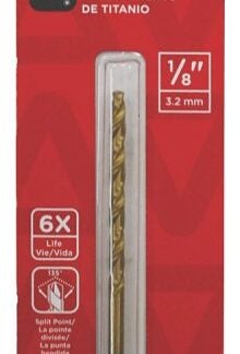 Task T90018 Drill Bit, 1/8 in Dia, 1/PK