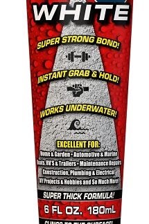 Flex Glue GFSTANC06 Construction Adhesive, White, 6 oz, Tube