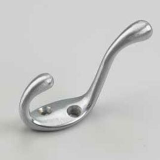 Onward 237CV Heavy-Duty Coat Hook, 118 mm H x 25 mm W Dimensions, 10 kg, 2-Hook, Metal, Chrome