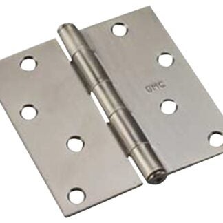 Onward 820NBB Butt Hinge, 3 in H Frame Leaf, 3/32 in Thick Frame Leaf, Steel, Brushed Nickel, Removable Pin, 40 lb