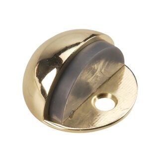 Onward 218BV Low-Profile Dome Door Stop, 1-25/32 in Dia Base, Metal, Brass