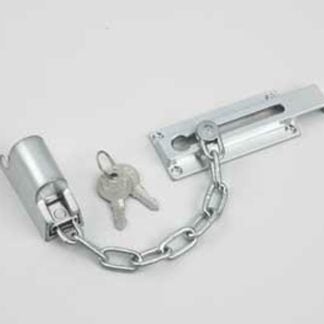 Onward 211SCR Locking Chain Door Guard, 4 in L, 13/64 in W, Metal, Chrome/Satin