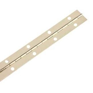 Onward 897NB Piano Hinge, 72 in H Frame Leaf, 0.03 in Thick Frame Leaf, Steel, Nickel, Fixed Pin, Screw Mounting