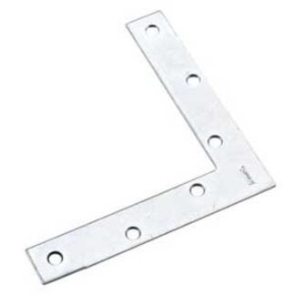 Onward 99X60BC Flat Corner Plate, 6 in L, 1 in W, Steel, Zinc, 0.077 in Thick Material