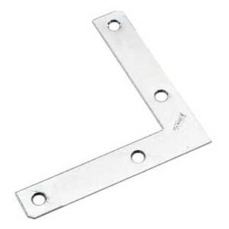 Onward 99X50BC Flat Corner Plate, 5 in L, 7/8 in W, Steel, Zinc, 0.072 in Thick Material