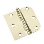 Onward 81821NBB Combination Butt Hinge, 3-1/2 in H Frame Leaf, 3/32 in Thick Frame Leaf, Steel, Brushed Nickel, 45 lb