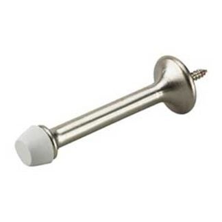 Onward 216NBR Rigid Door Stop, 31/32 in Dia Base, 3 in Projection, Metal, Brushed Nickel