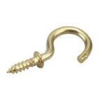 Onward 246BR Cup Hook, 31 mm L, Metal, Brass