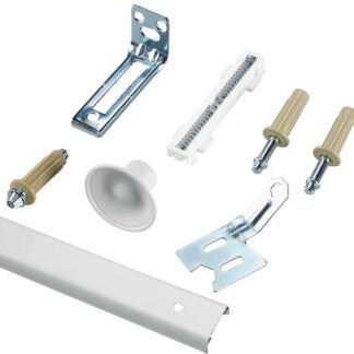 Onward 14025WBC Bi-Fold Door Hardware Kit, 48 in L Track, Plastic/Steel, Beige/White/Zinc, Ceiling Mounting