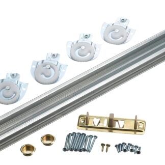 Onward 14648BC By-Passs Door Hardware Kit, 48 in L Track, Steel, Zinc, Ceiling Mounting