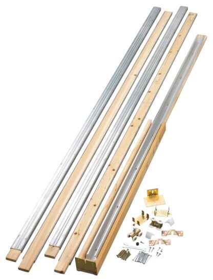 Onward 148150BC Pocket Door Frame and Hardware Kit, 72 in L Track, Aluminum/Wood, Mill, Ceiling Mounting