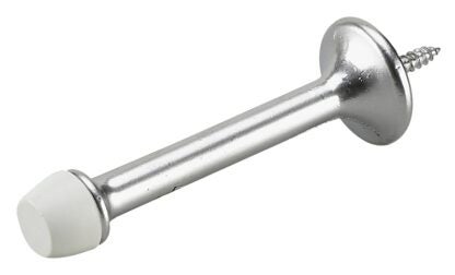 Onward 216SCR Rigid Door Stop, 31/32 in Dia Base, 3 in Projection, Metal, Chrome/Satin