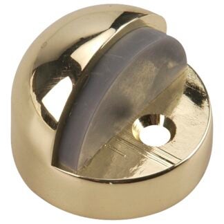 Onward 2185BR High-Profile Dome Stop, 1-25/32 in Dia Base, Metal, Brass