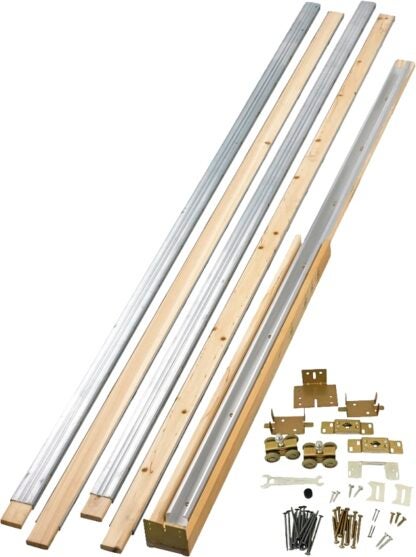 Onward 1485150BC Pocket Door Frame and Hardware Kit, 72 in L Track, Mill, Screw Mounting