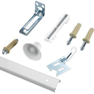 Onward 14012WBC Bi-Fold Door Hardware Kit, 24 in L Track, Steel/Wood, Beige/White/Zinc, Ceiling Mounting