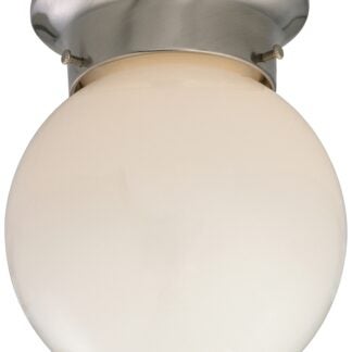 Boston Harbor F3BB01-3375-BN Single Light Ceiling Fixture, 120 V, 60 W, 1-Lamp, A19 or CFL Lamp, Brushed Nickel Fixture