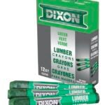 Dixon Ticonderoga 52200 Lumber Crayon, Green, 1/2 in Dia, 4-1/2 in L Sells in Quantity of 12