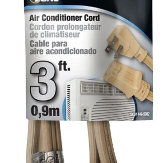 PowerZone OR681503 Extension Cord, SPT-3, Vinyl, Beige, For: Air conditioner and Appliances