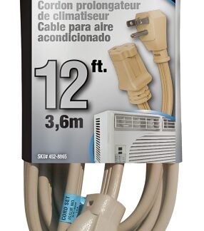 PowerZone OR681512 Extension Cord, SPT-3, Vinyl, Beige, For: Air conditioner and Appliances