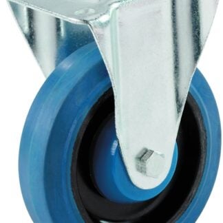 Shepherd Hardware 9264 Rigid Wheel Caster, 5 in Dia Wheel, 330 lb Load, Rubber, Blue