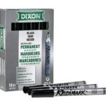 DIXON TICONDEROGA 87170 Marker, Black, 6 in L, Metal Barrel Sells in Quantity of 12