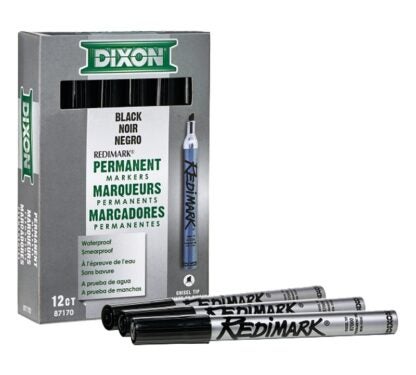 DIXON TICONDEROGA 87170 Marker, Black, 6 in L, Metal Barrel Sells in Quantity of 12