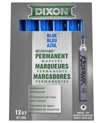 TICONDEROGA 87180 Marker, Blue, 6 in L, Metal Barrel Sells in Quantity of 12